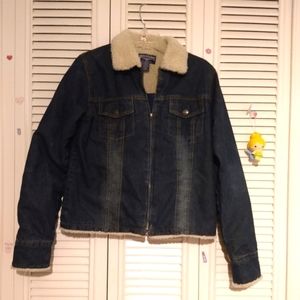 Steve & Barrys 🐑 Denim Sherpa Jacket Relaxed Fit